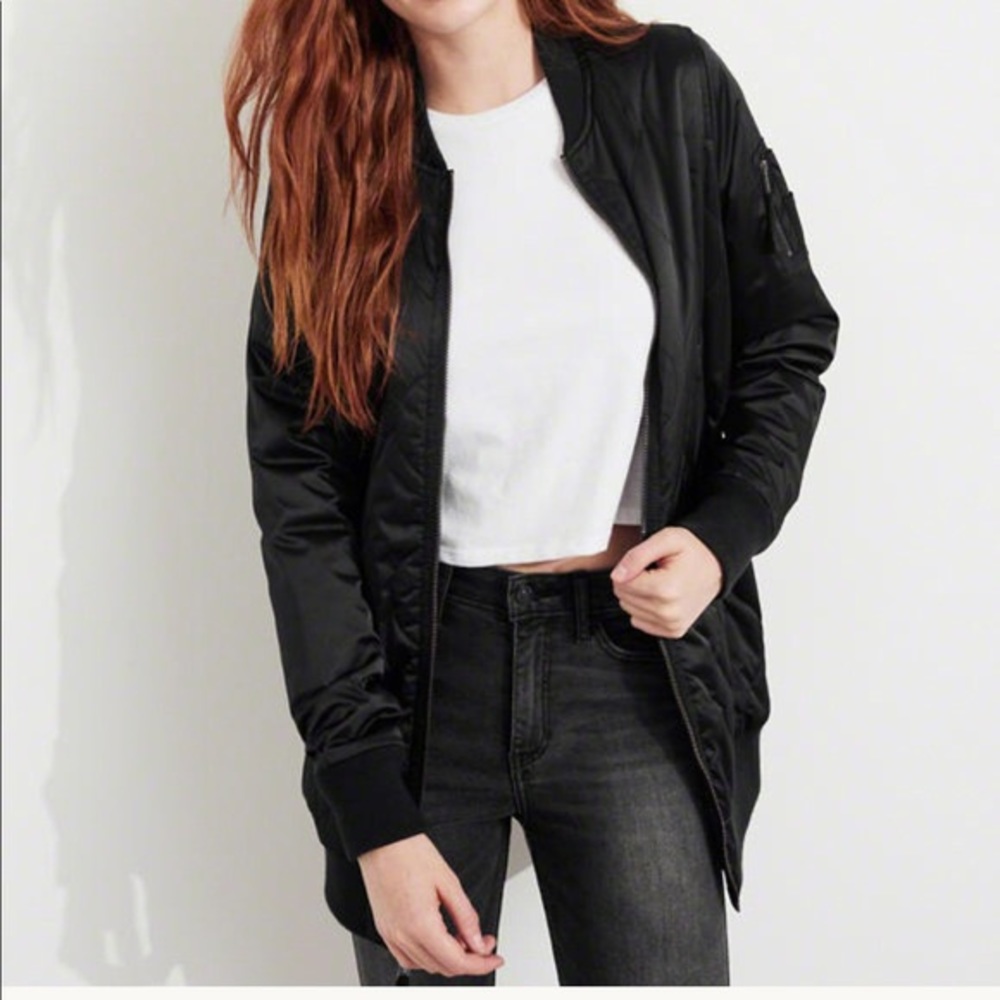 Hollister longline bomber jacket